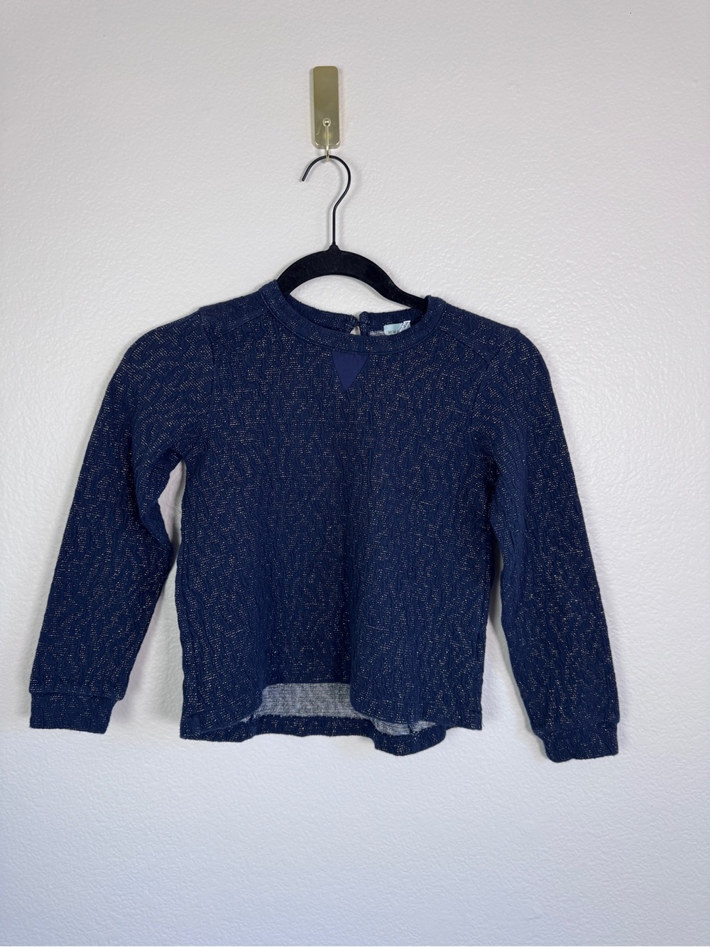 Mini A Ture Copenhagen Sweater Girls 8 Blue Metallic Elevated Minimalist Euro